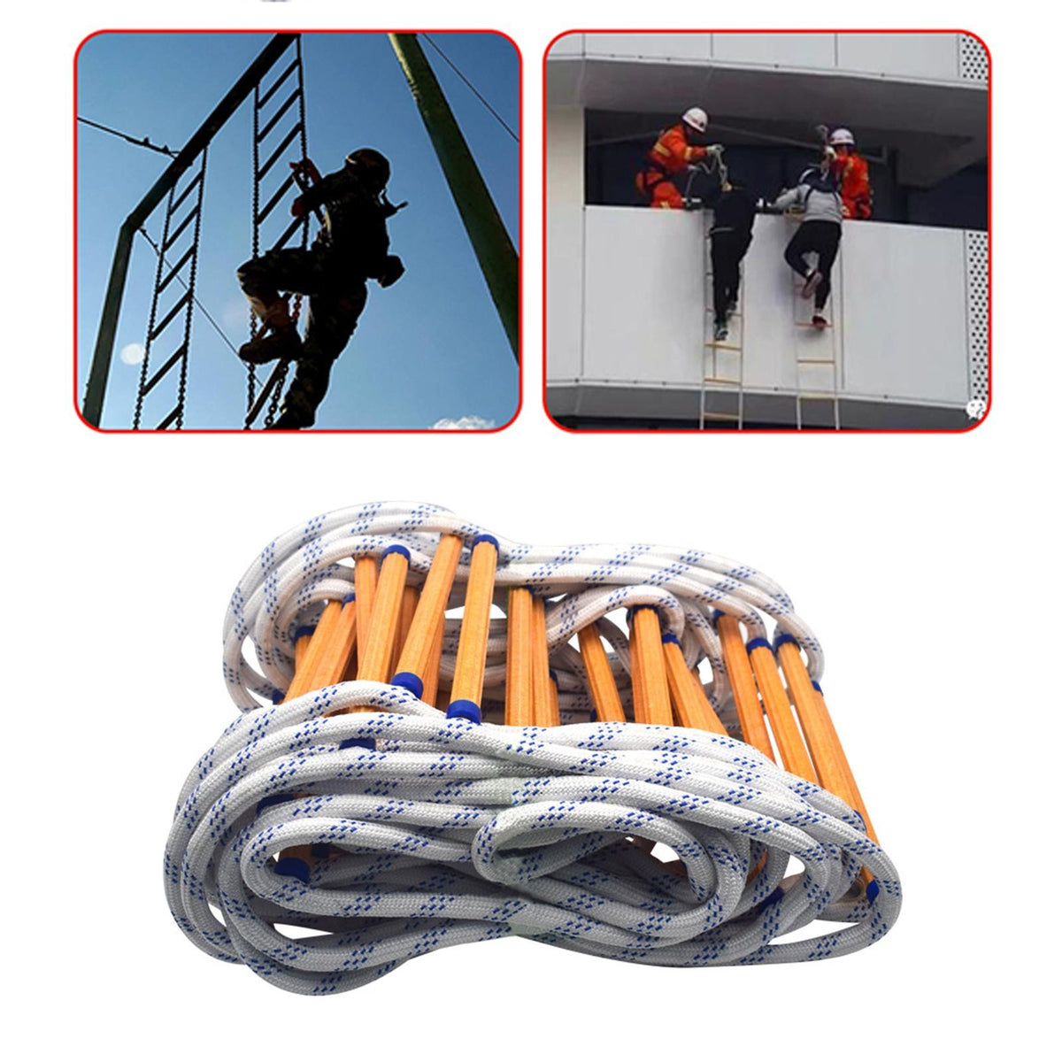 Emergency Fire Escape Ladder Soft Rope Portable Kids Adult for Engineering 3/5m