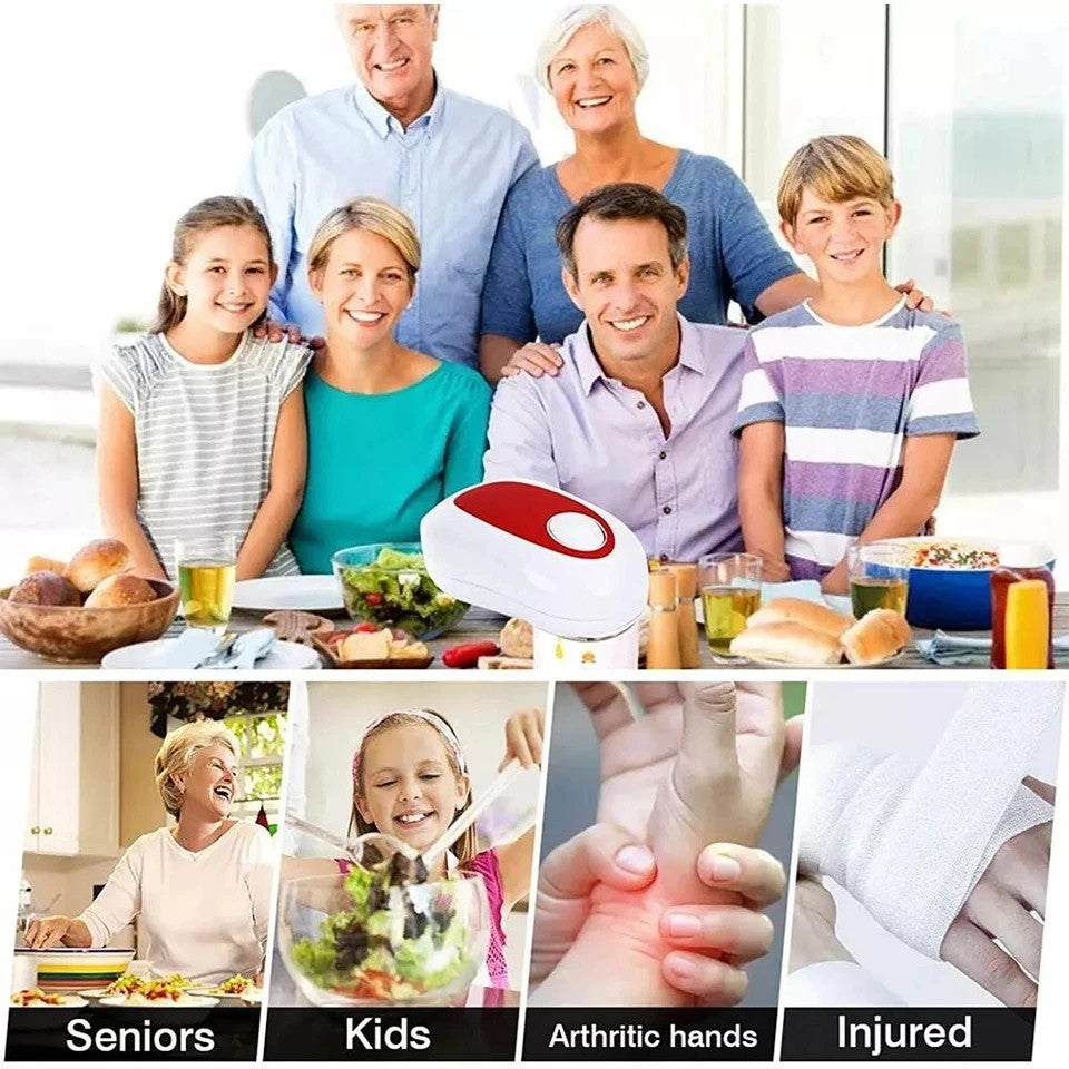 Electric Tin Can Opener Automatic One Touch Battery Operated For Weak Hand Cooks