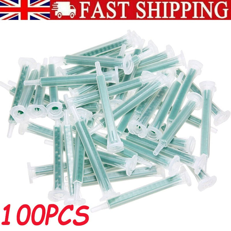 100x Static Mixer Epoxy Resin Mixing Tube Nozzles Sets For Ab Glue Gun Approx
