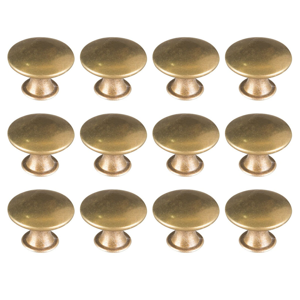 12X Antique Brass Drawer Handles Kitchen Door Knobs Small