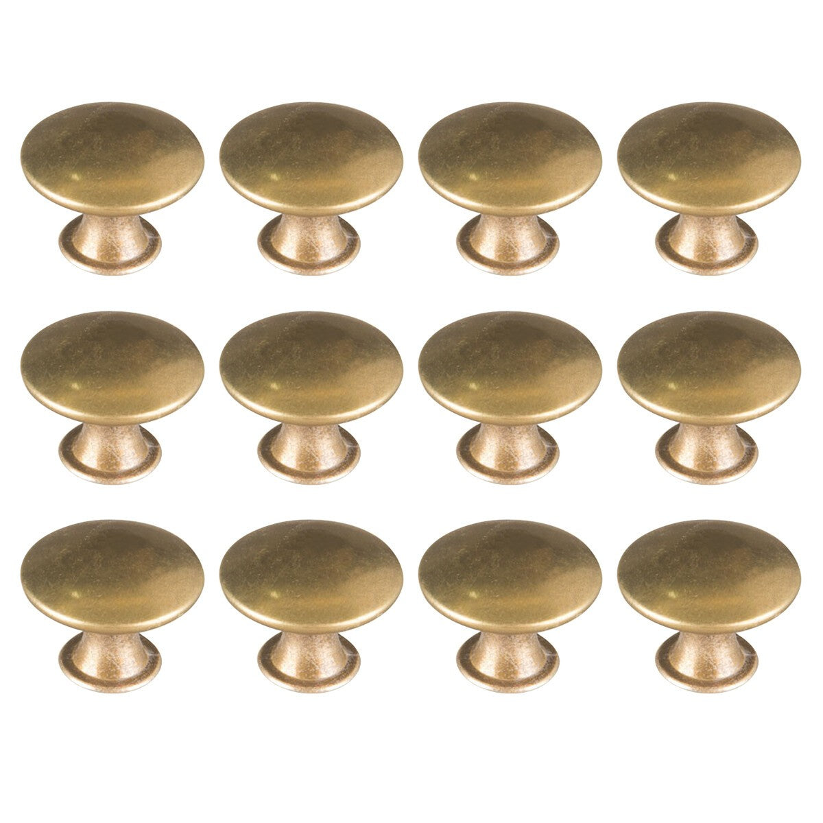 12X Antique Brass Drawer Handles Kitchen Door Knobs Small