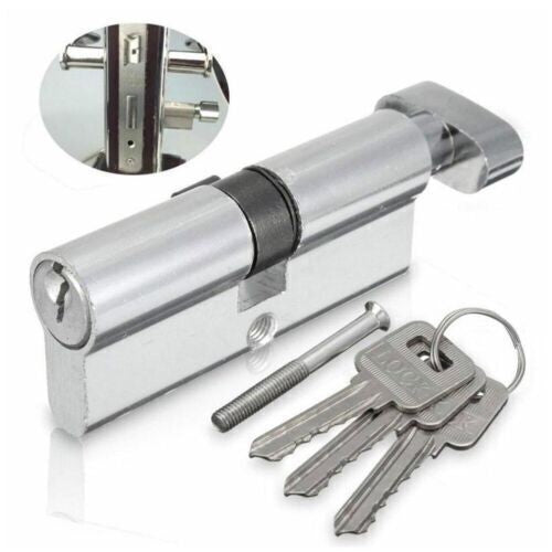 Euro Barrel Thumb Turn Cylinder Lock Set, 3 Keys for UPVC Doors