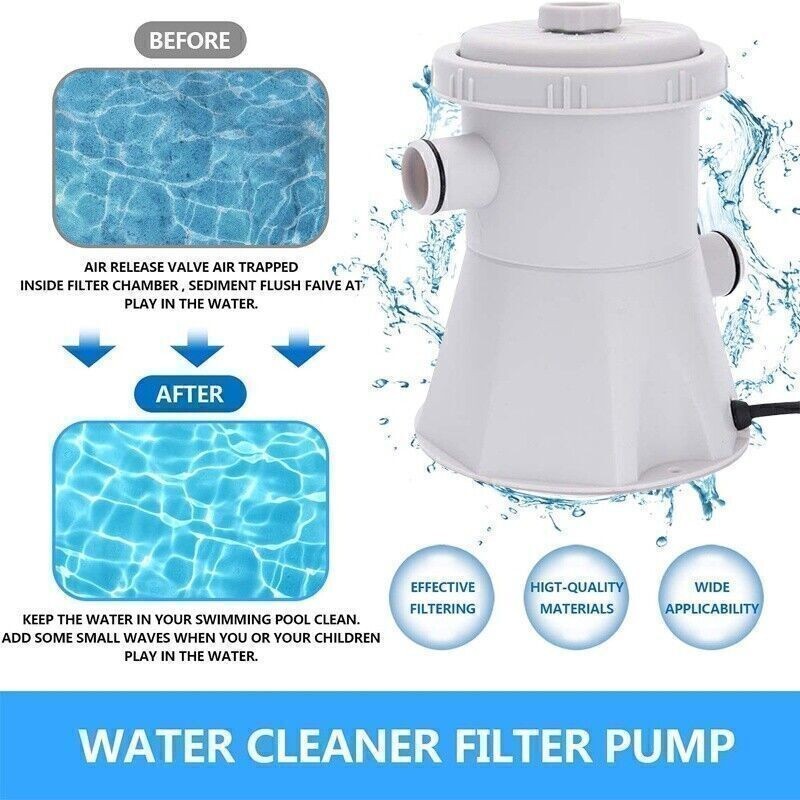 Swimming Pool Filter Pump 330GPH Cartridge System for Above Ground Pool uk plug