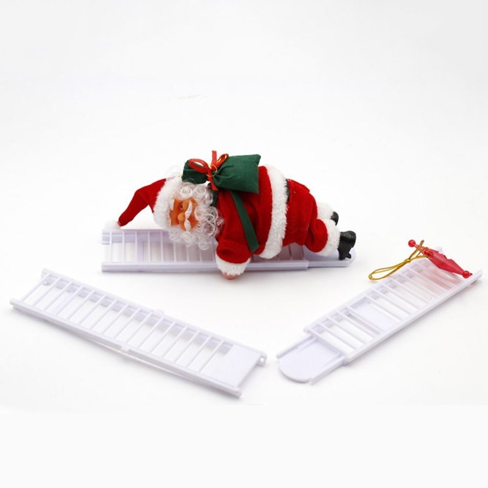 Christmas Electric Santa Claus Climbing Ladder Doll Music Xmas Music Decor Party