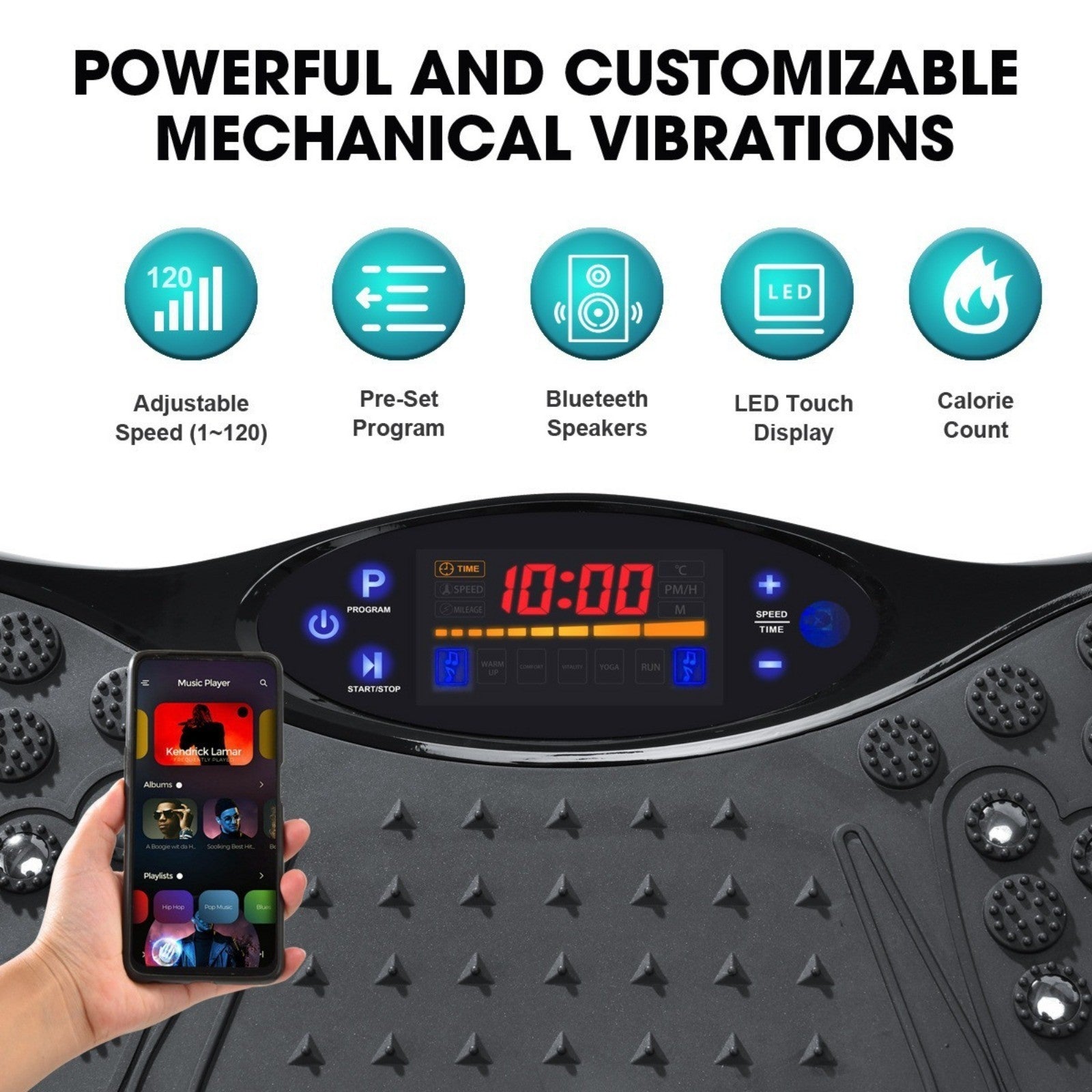 Vibration Plate Body Shaker Massage Fitness Machine Oscillating Power 3D Silent
