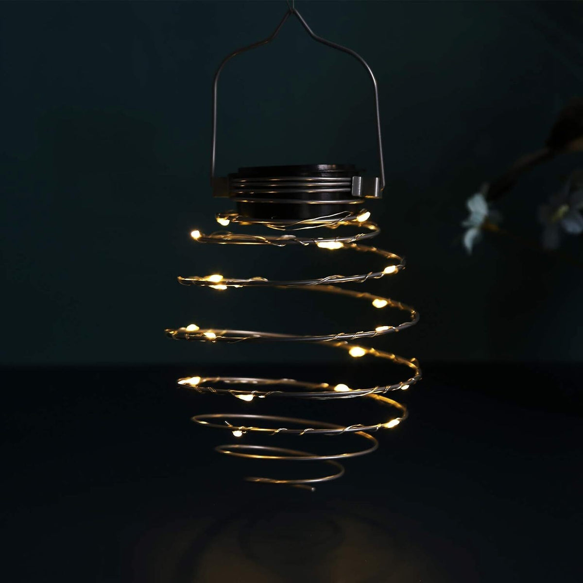 Solar Spiral Light LED Warm White Rainbow Outdoor Patio Garden Fence Decor