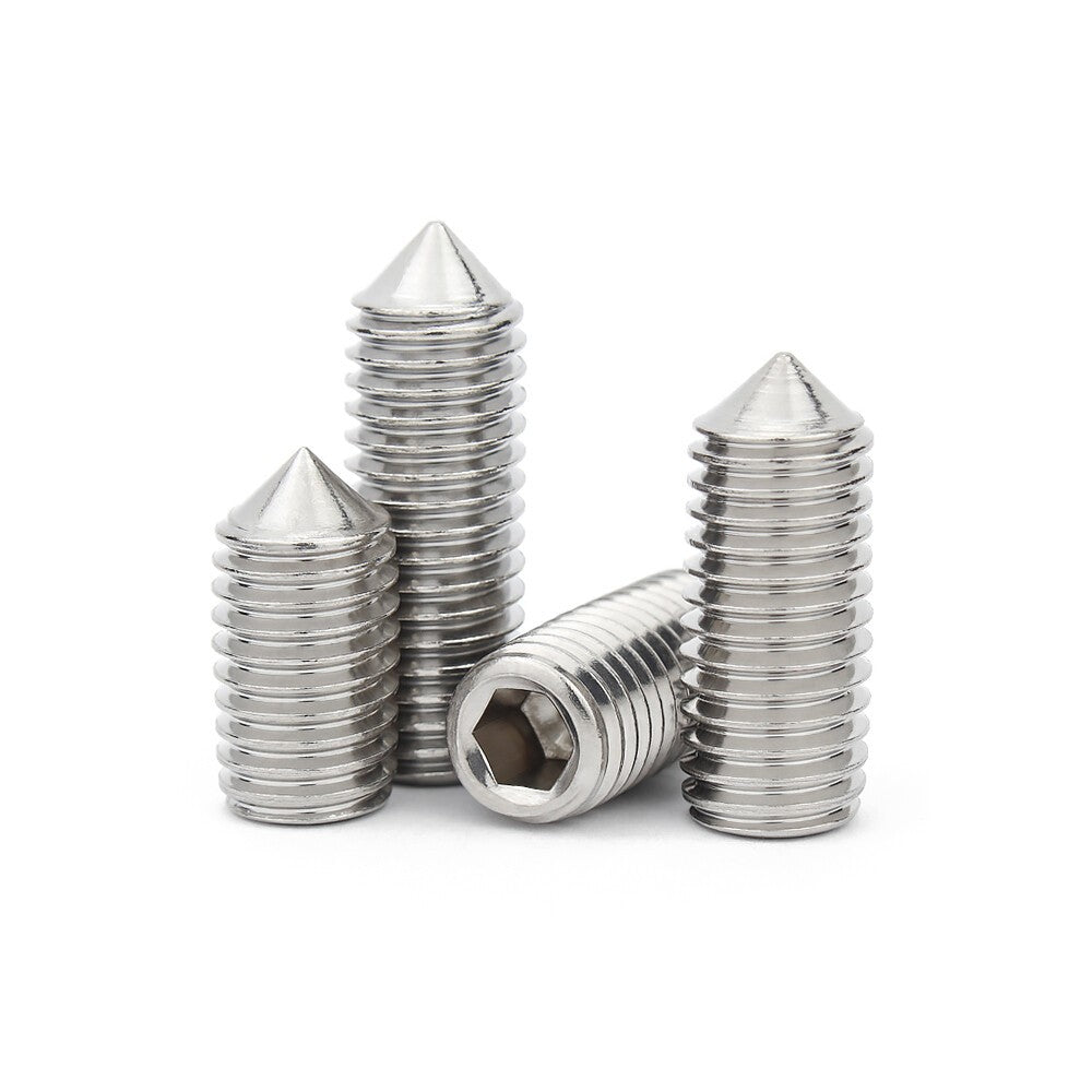 2set  A2 Cone Point Grub Screws M3 M4 M5 M6 M8 Hex Socket Set Screw Box Set