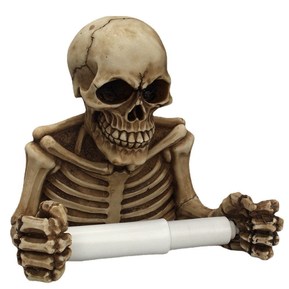 Skeleton Toilet Paper Holder with Keyhole Slot for Wall Mounting, Spooky Skull🔥