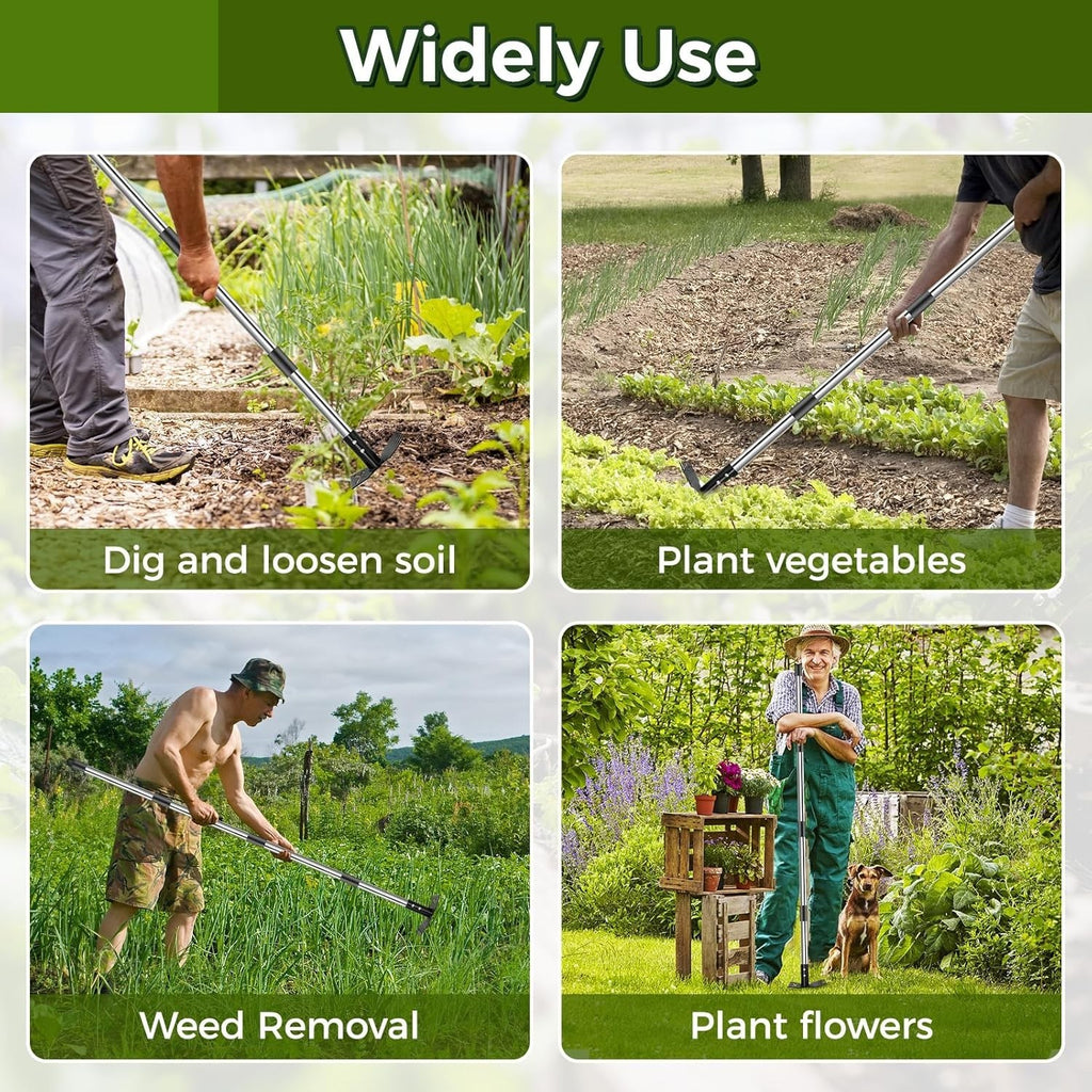 Stand Up Weeder Hand Tool Long Handle Garden Weed Puller With Claw Root Remover