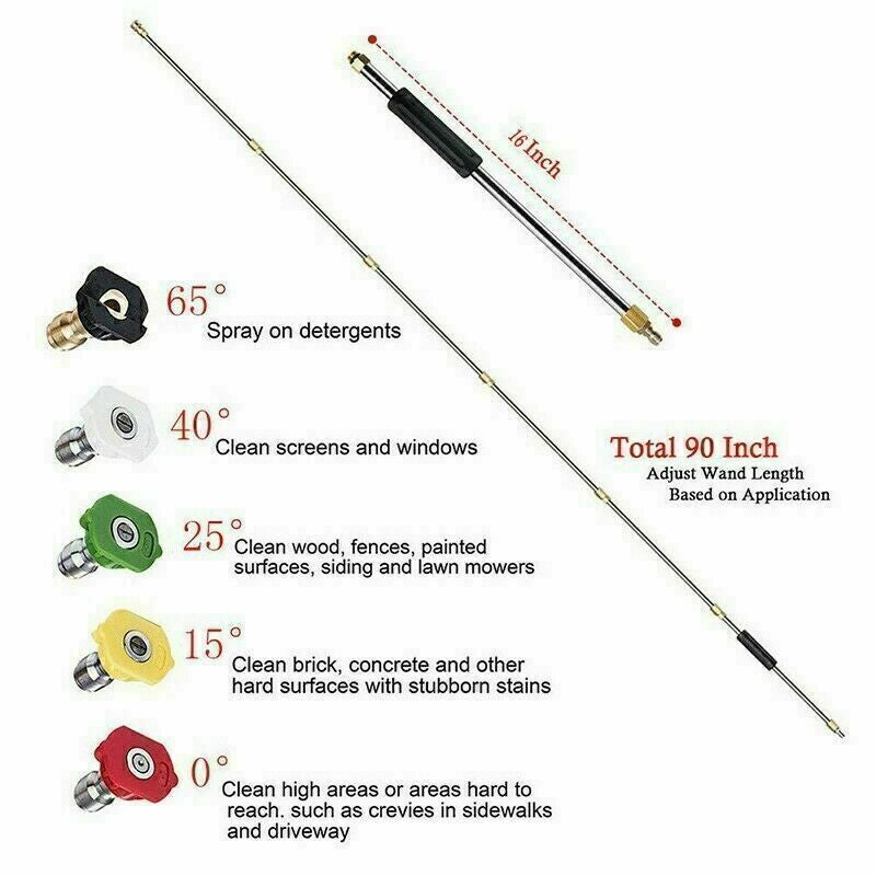 Pressure Washer Extension Lance Rod With Adapter For Karcher K2-K7 Spray Gun