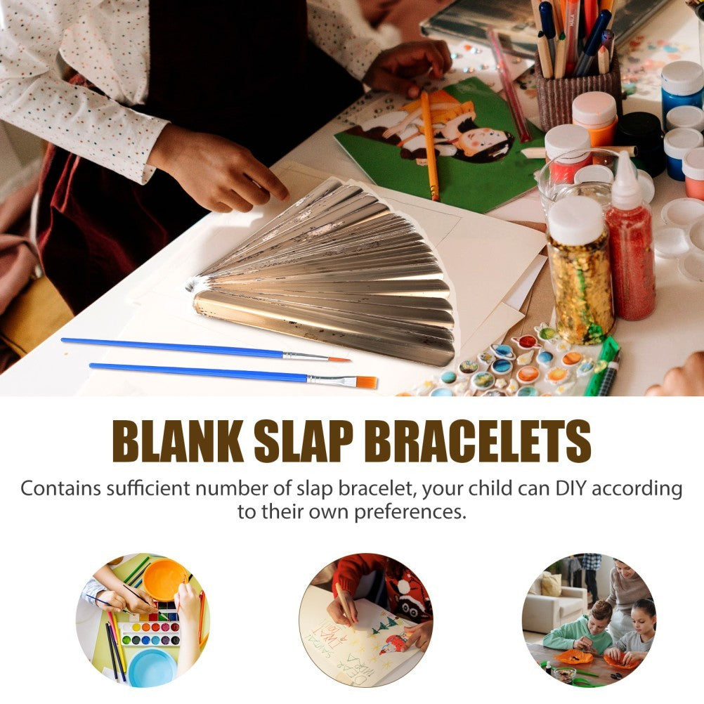 Metal Slap Bracelets Slap Wristbands Kids Children Snap Bracelet Bulk