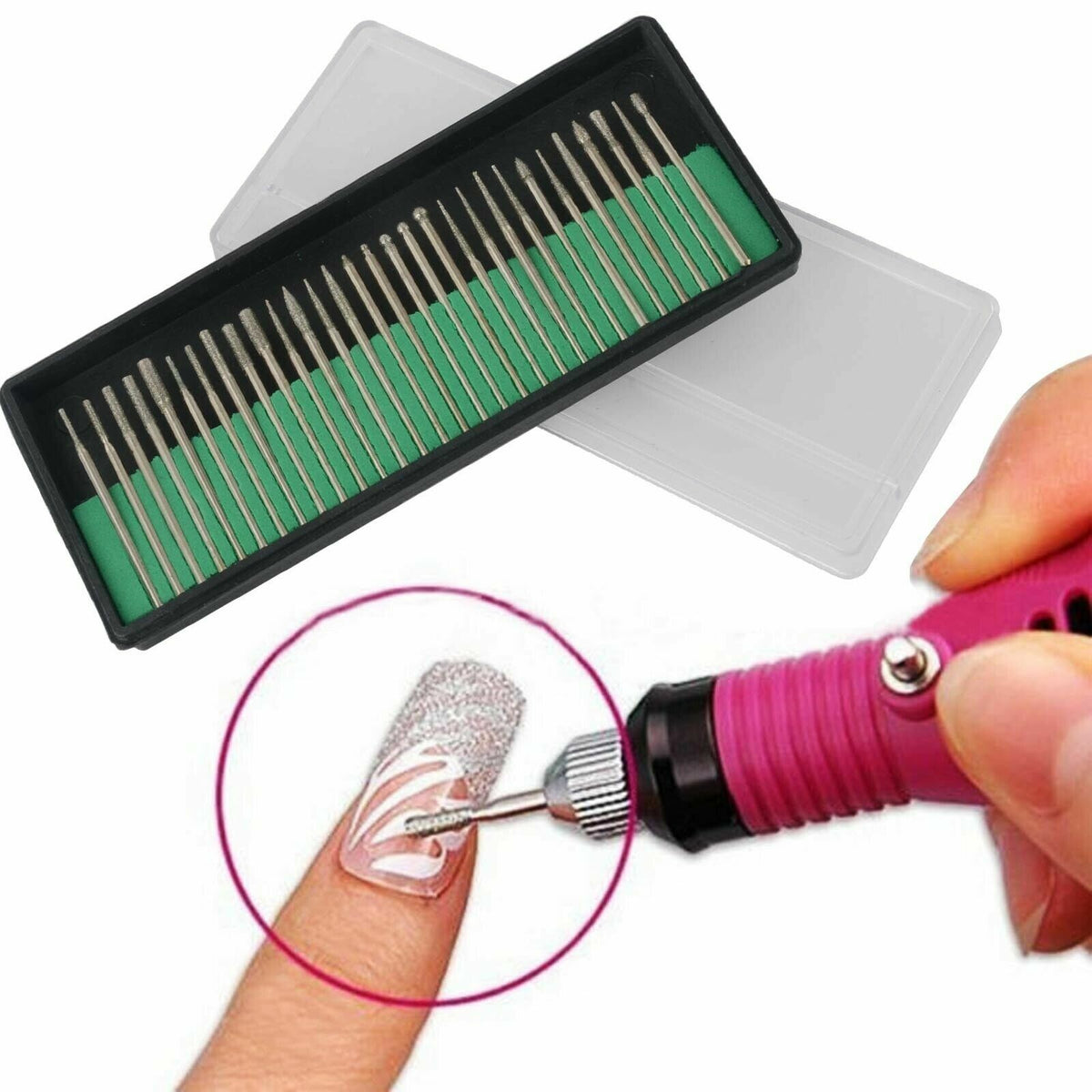 30PCS Bits Nail Art Electric File Drill  Replacement Manicure Pedicure Tools