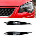 1 Pair Headlight Eyelid Eyebrow Trim Gloss Black For VW Polo 4 9N 9N3 2005-2009