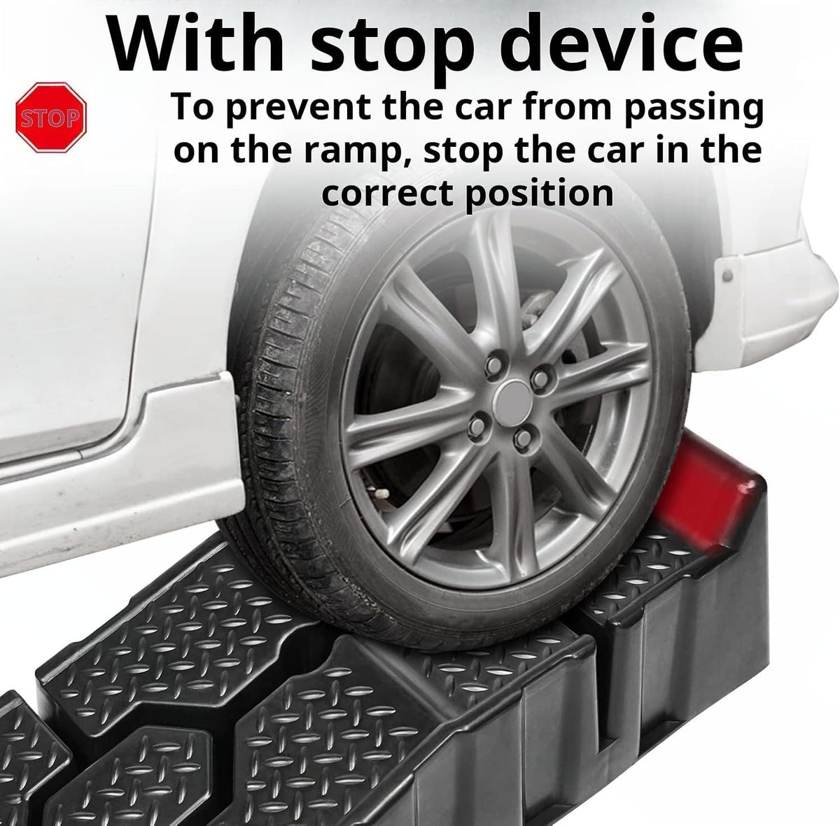 2pcs Heavy Duty 5 Ton 2.5+2.5 Ton Plastic Car Ramp Lifting Ramps 33cm Extra Wide