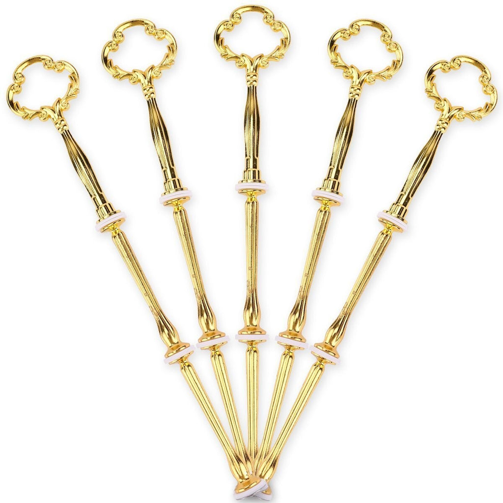 10pcs Set 3 Tier Handle Fittings Gold for Tea Shop Room Hotel Cake Plate Stand