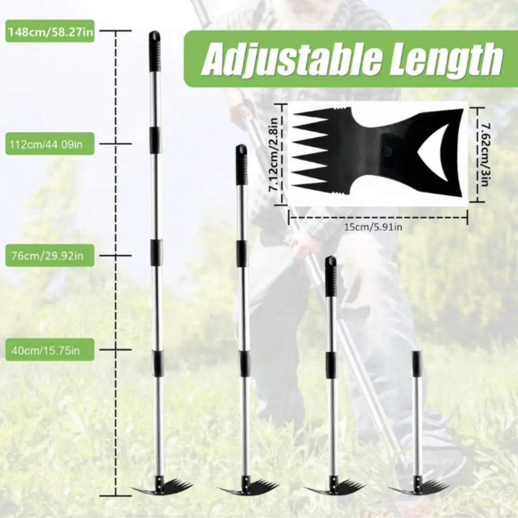 Stand Up Weeder Hand Tool Long Handle Garden Weed Puller With Claw Root Remover