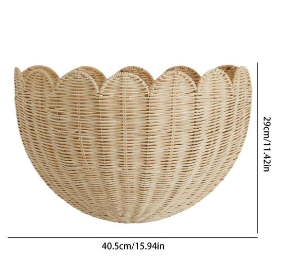 Scallop Wall Basket Scalloped Wall Wicker Basket 36*20CM