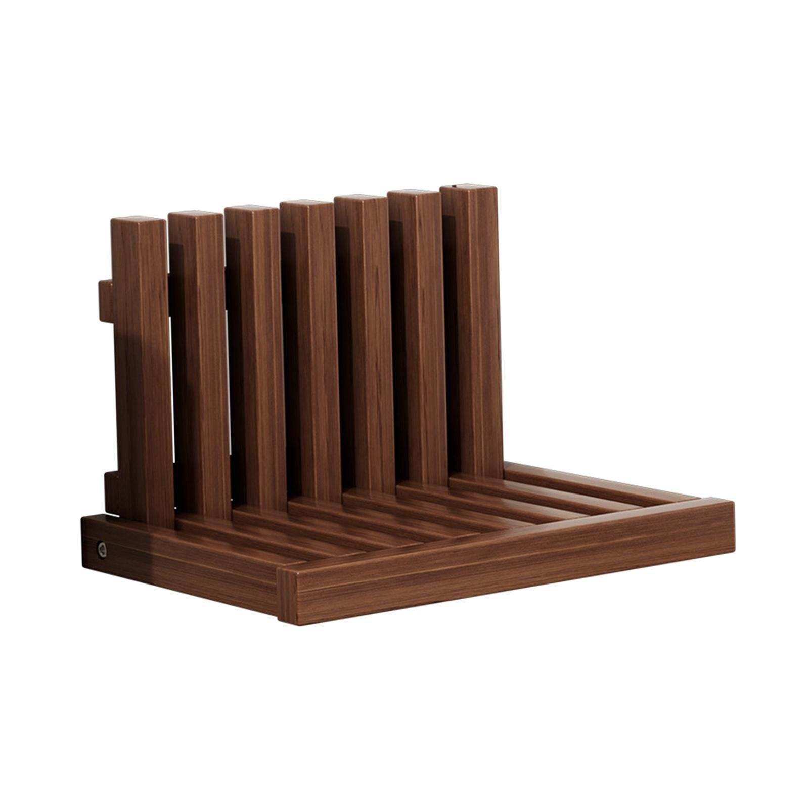 Wooden Wall Mounted Shoe Changing Stool Folding Chair Shower Seat for Entryway