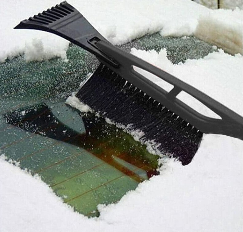 Car Windscreen 2-1n-1 Ice Scraper and Snow Brush Long Reach Handle De-Icer ABS