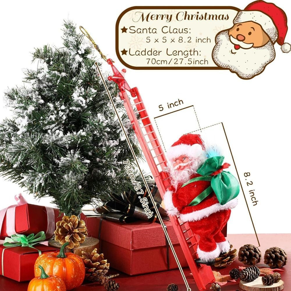 Christmas Electric Santa Claus Climbing Ladder Doll Music Xmas Music Decor Party