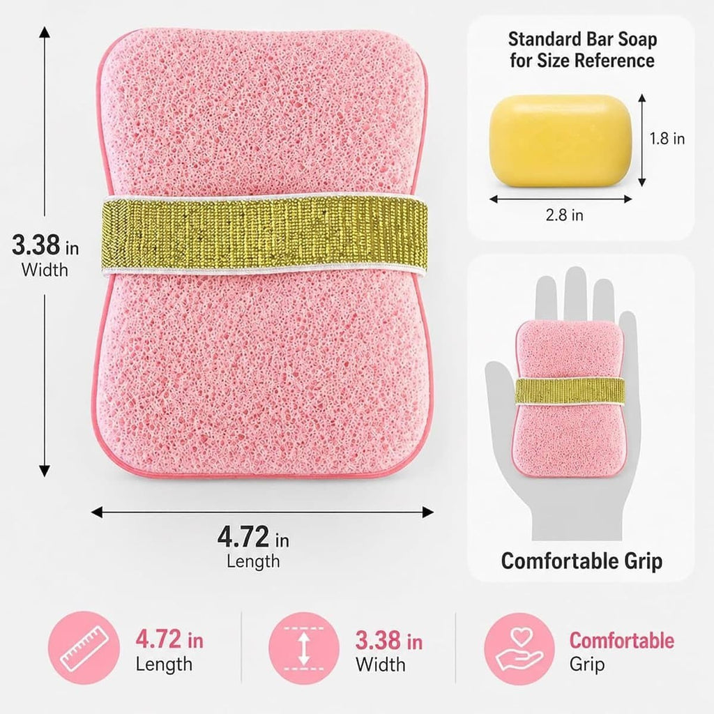 2 Pack Sponge Soap Saver Pouch Bar Soap Scrubber Bag Bath Exfoliating Shower