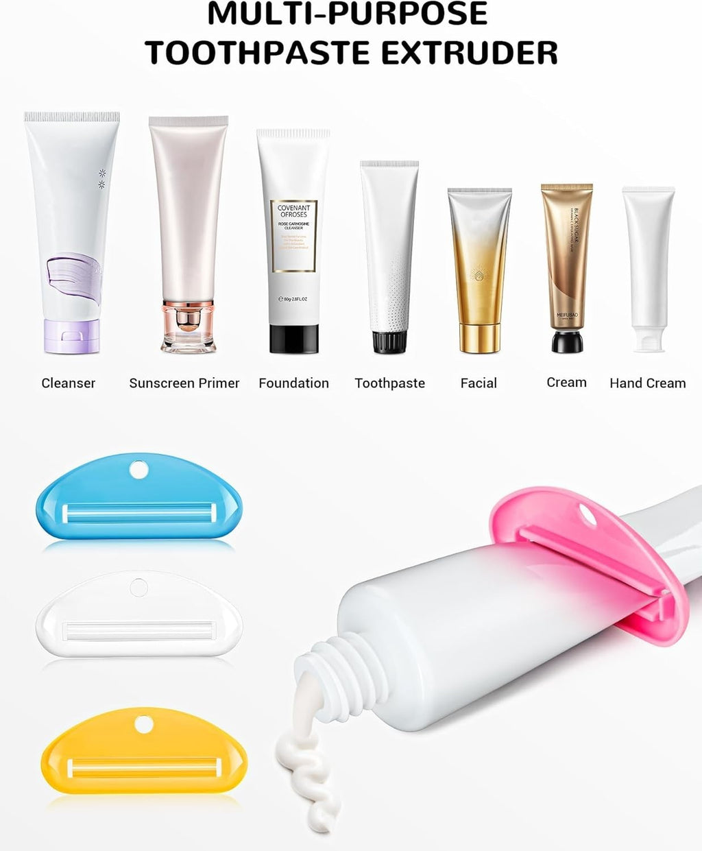 4PCS Toothpaste Squeezer, Colorful Plastic Toothpaste Tube Squeezer...