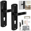 Lever Lock Set Lockable Door Handle Handles with 3 Keys Manganese Steel for Home