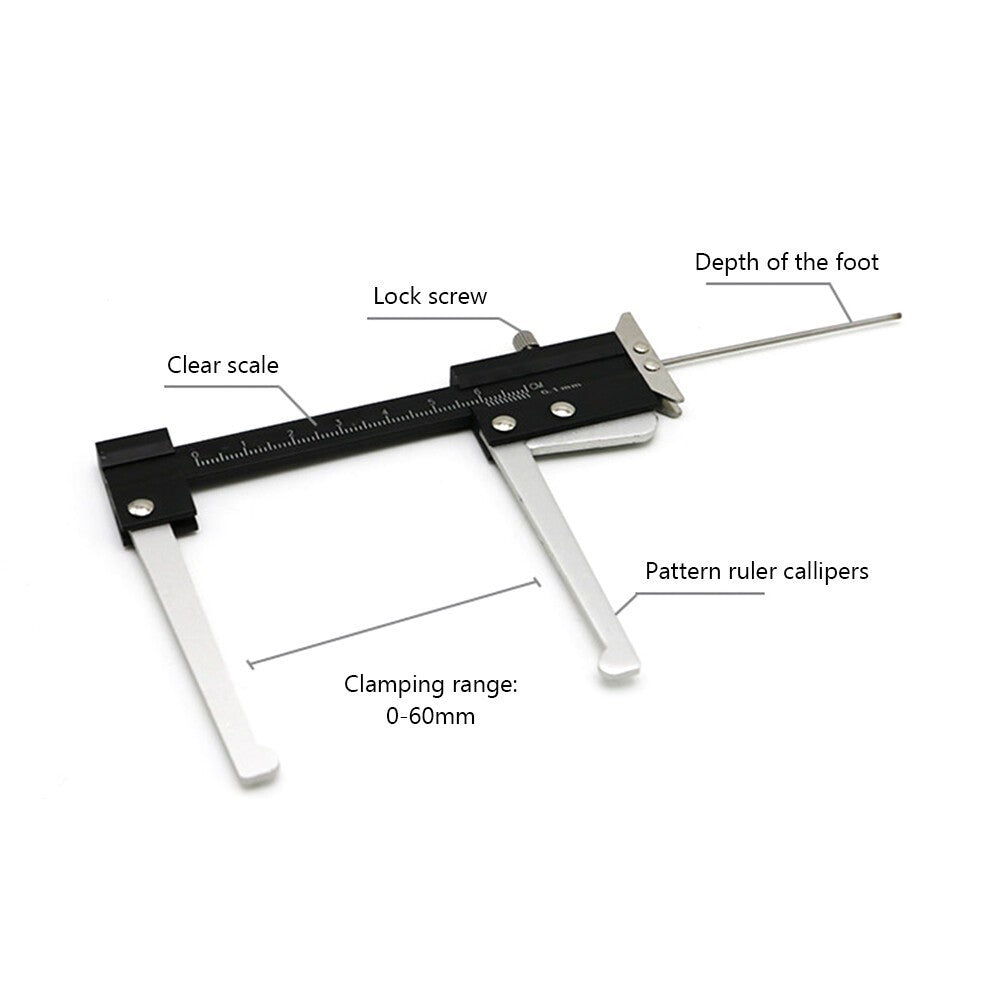 0-60mm Brake Disc Vernier Caliper Thickness Gauge Caliper Ruler Measuring Tool