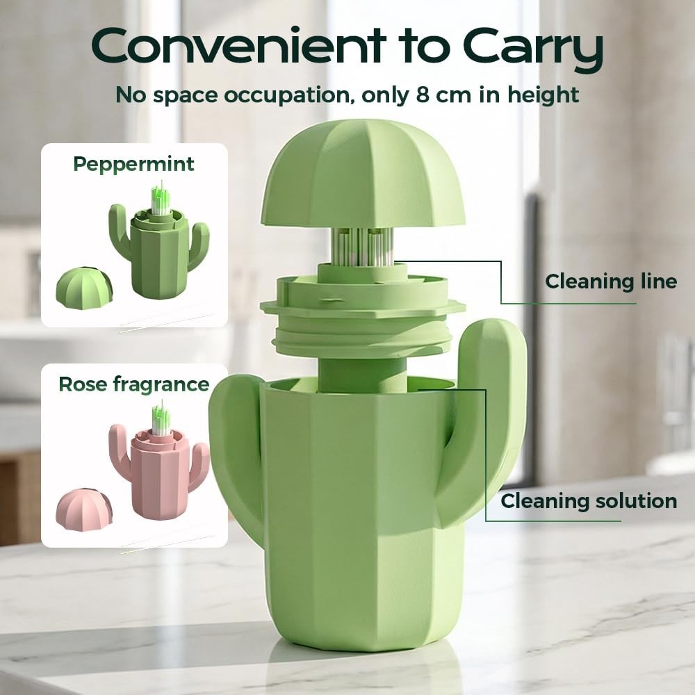 Ear Piercing Cleaner Floss with Cactus Storage Case,Disposable Ear Hole Cleaner