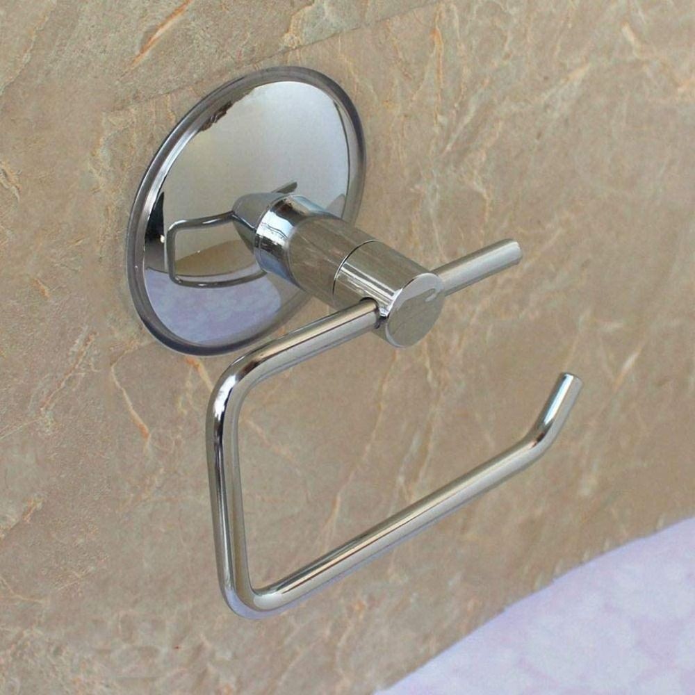 Suction Cup Roll Paper Holder Wall Mount Towel Rack Hanger Toilet Paper Holder