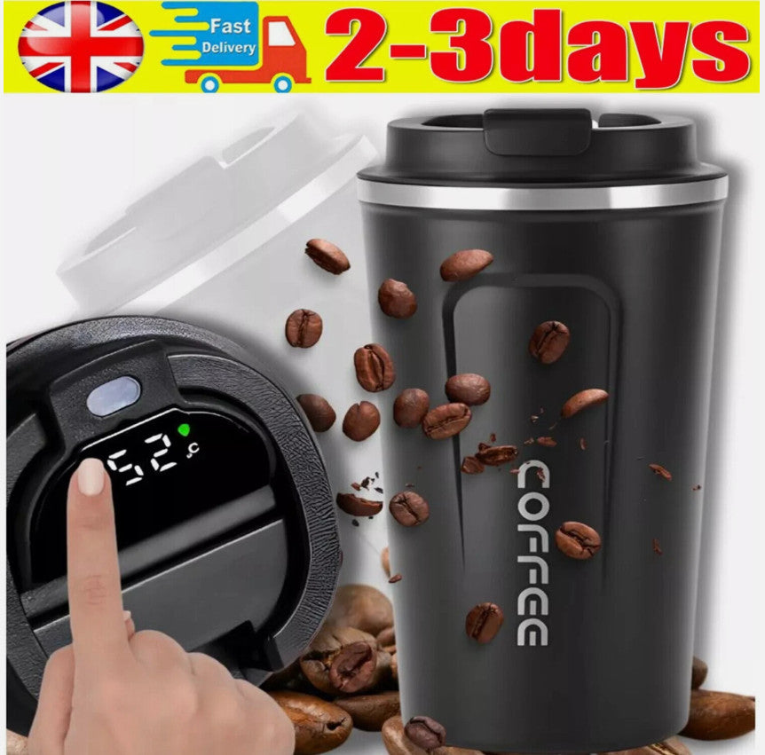 Smart Thermo Travel Coffee Mug Cup Thermal Stainless Steel Vacuum Flask 510ml