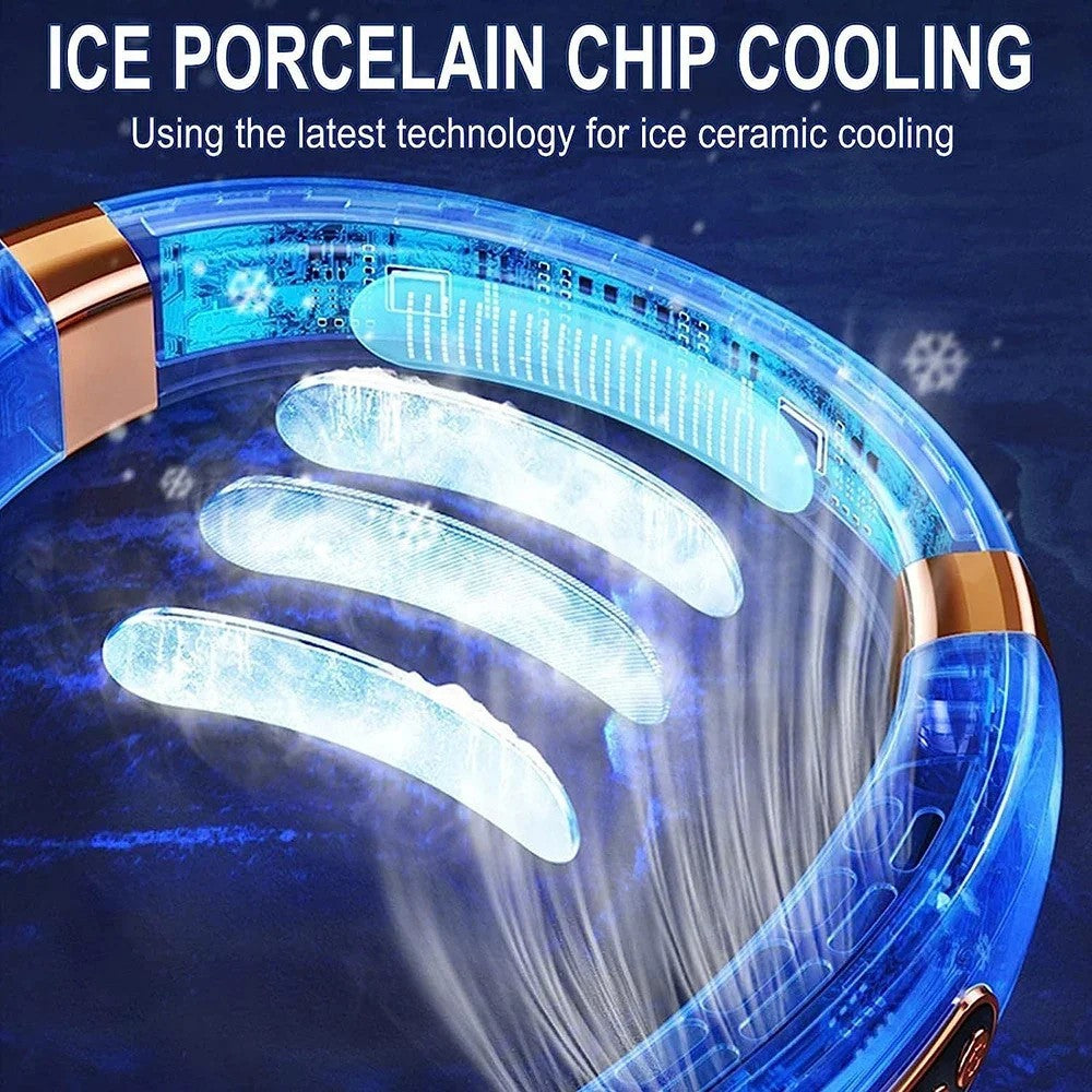 2025 Mini Hanging Neck Fan Portable Bladeless Neck Fan Air Cooler Digital