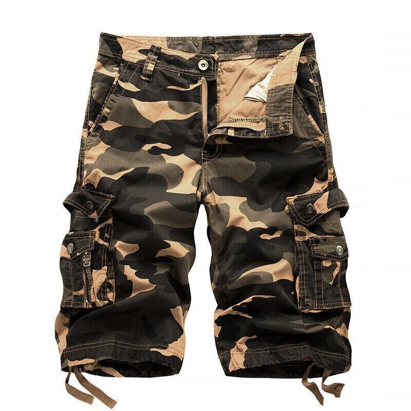 Super Large 7XL Summer Mens Cargo Shorts Combat Twill Work Camo Army Knee Pants