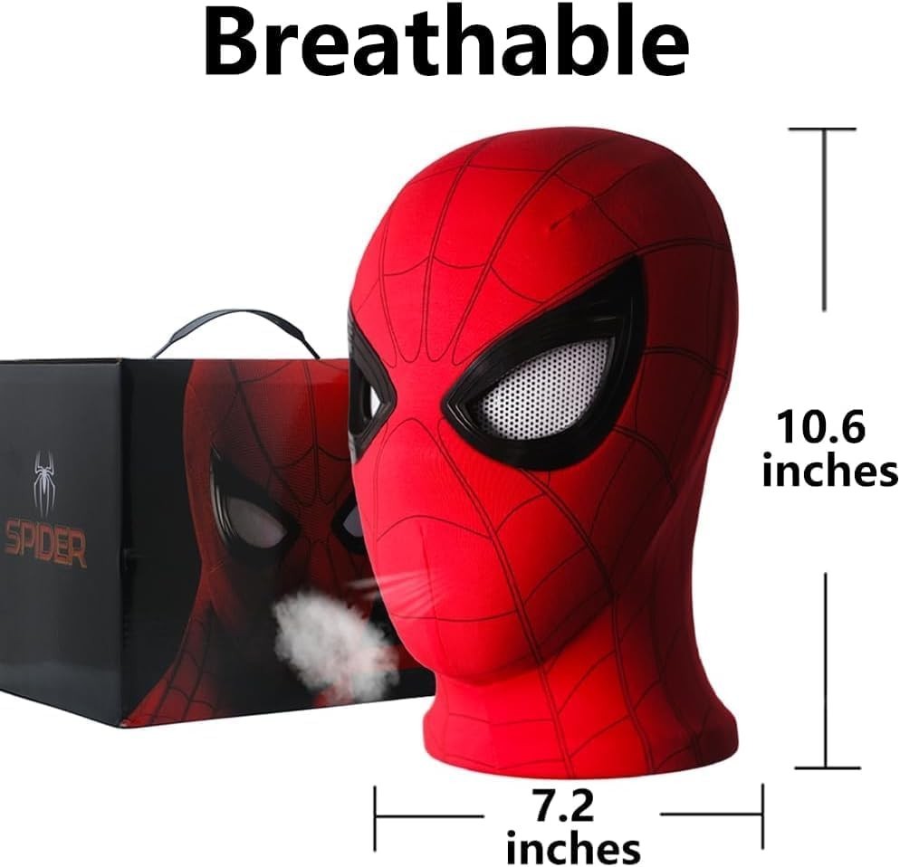 Spider-Hero Full Mask Breathable Blinkable Eyes for Halloween Christmas Cosplay
