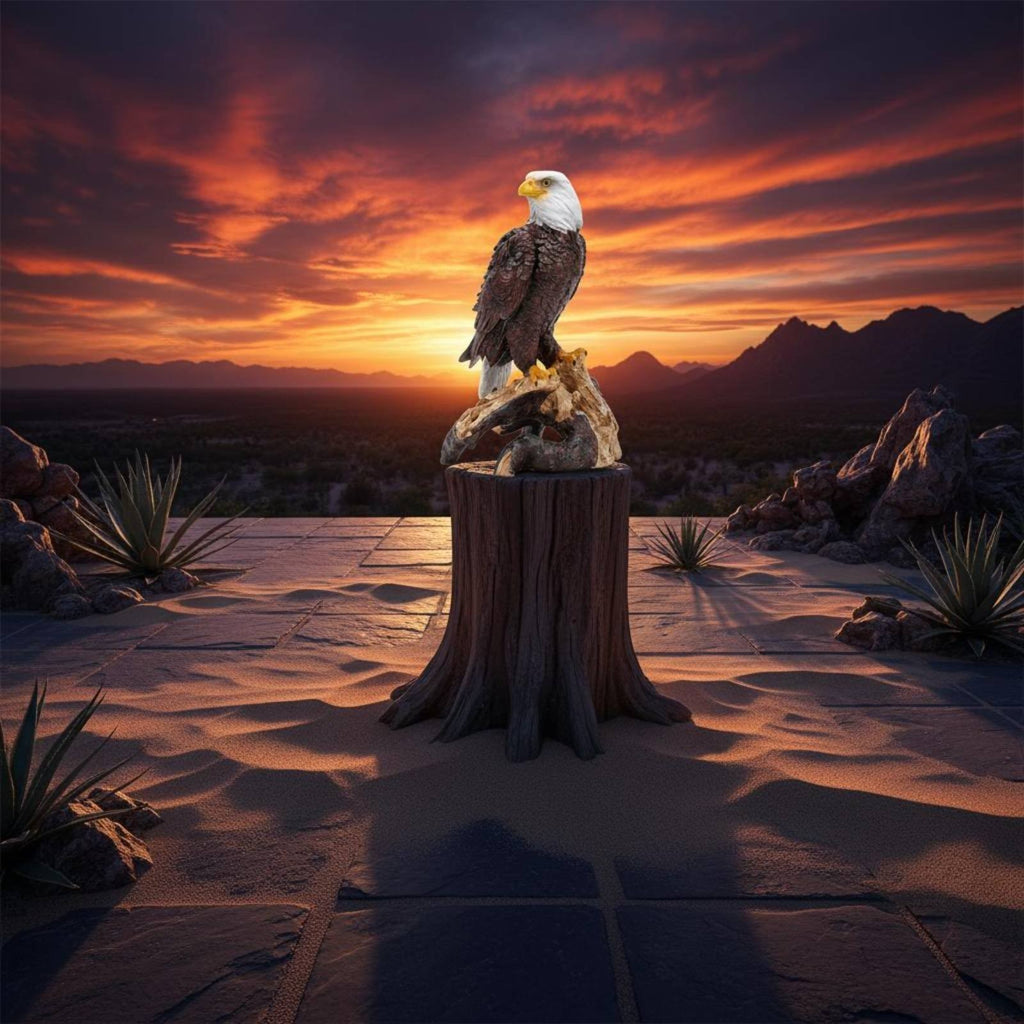Eagle Sculpture Realistic Details Eagle Garden Ornament Weathered Look for Park