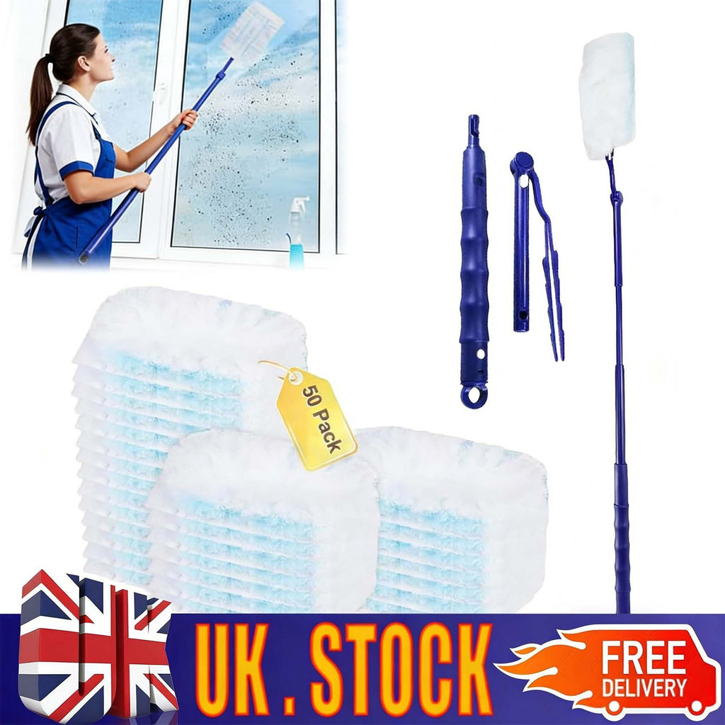 Flash Dust Magnet Fluffy Duster Kit with Extendable Long Handle + 50 Refills