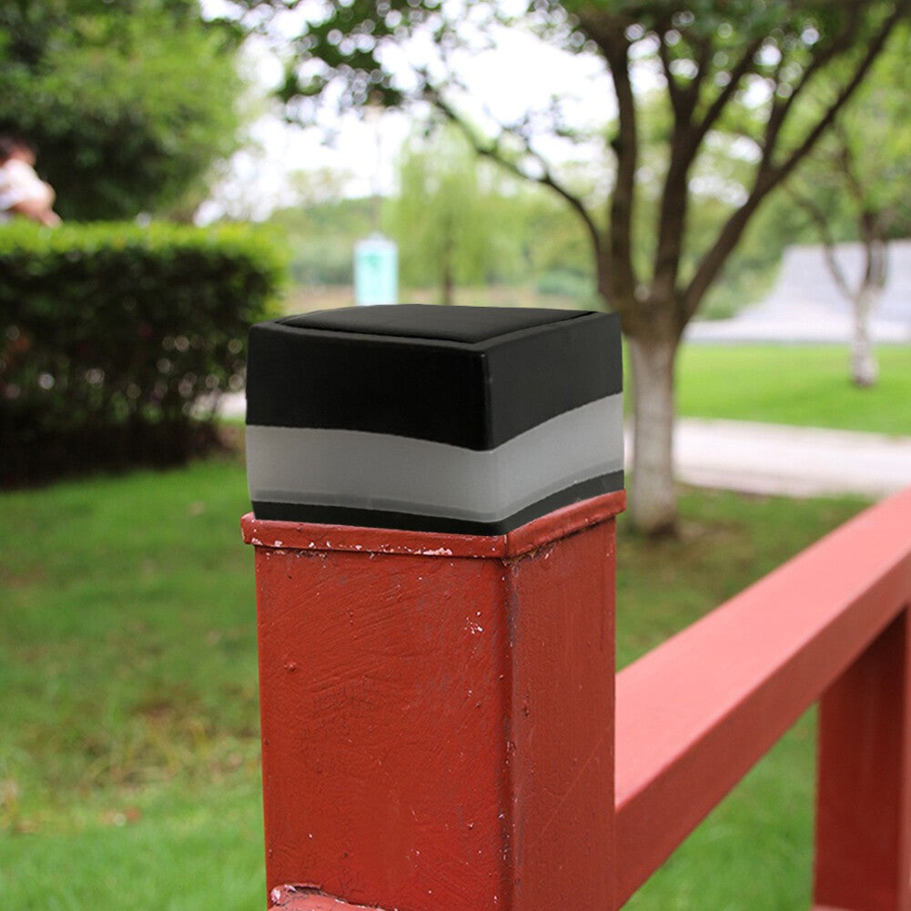 2X LED Solar Post Column Light Fence Solar Lamp Caps Outdoor Garden Light