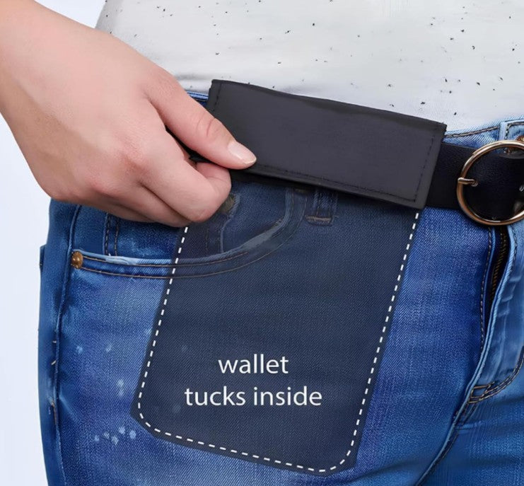Slim Belt Wallet — Zero Bulk For Your Everyday Carry,Concealed Retractable