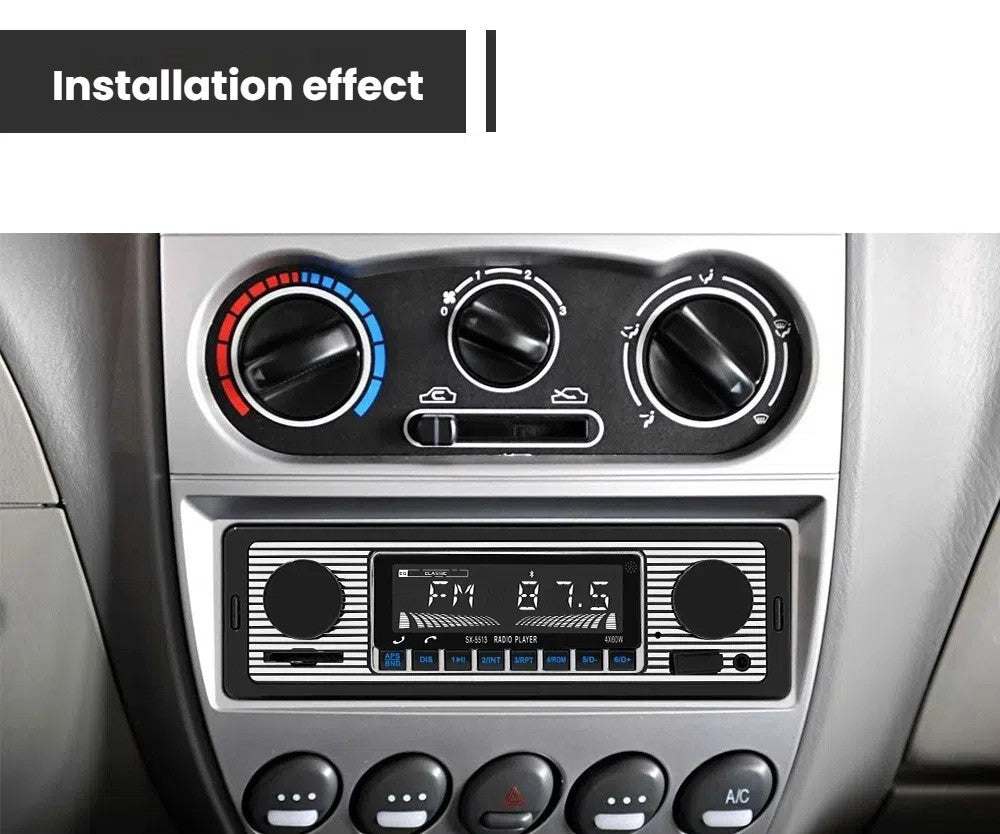 Classic Retro Car Bluetooth Compatible Radio MP3 Player Stereo USB/AUX/SD/ISO/FM