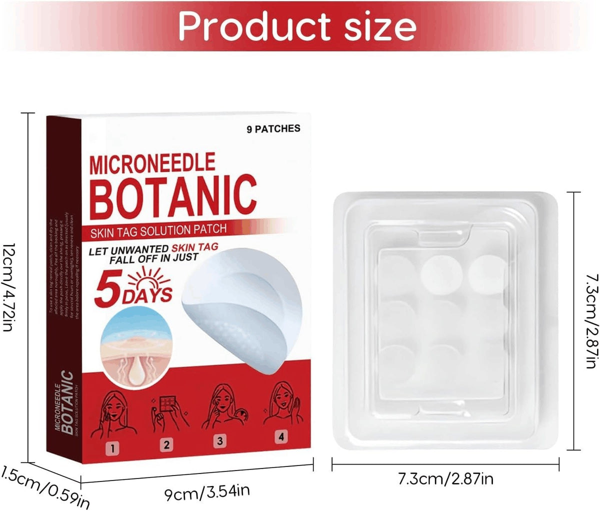 BOX MICRONEEDLE BOTANIC Skin Tag & Acne Patch 9 Pcs Skin Tag Remover Patches