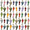 50pcs Model Train G scale Sitting Figures 1:25 Painted Seated People 7 Poses