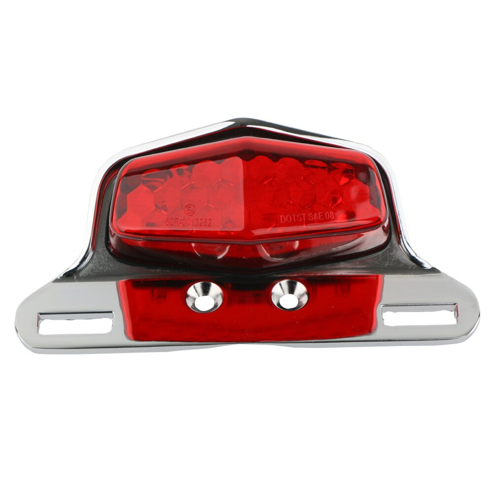Motorcycle Motorbike Tail Light LED Brake Rear Light License Plate Lamp 12V RED