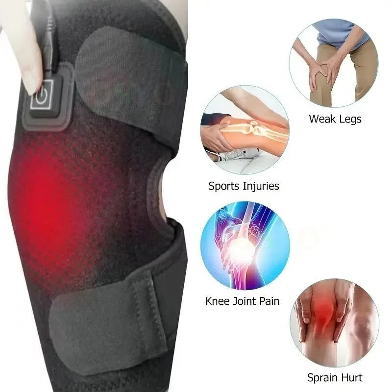 2pcsElectric Knee Heating Pad USB Heated Knee Brace Support for Arthritis Joint