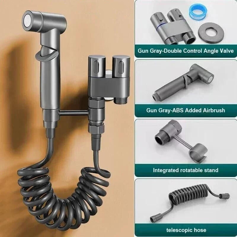 Toilet Bidet Sprayer Set 2m Hose Handheld Spray Gun High Pressure Bathroom Kit