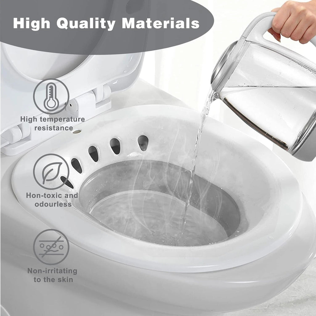 Sitz Bath for Hemorrhoids & Postpartum Care with Flusher Toilet Soaking Basin uk