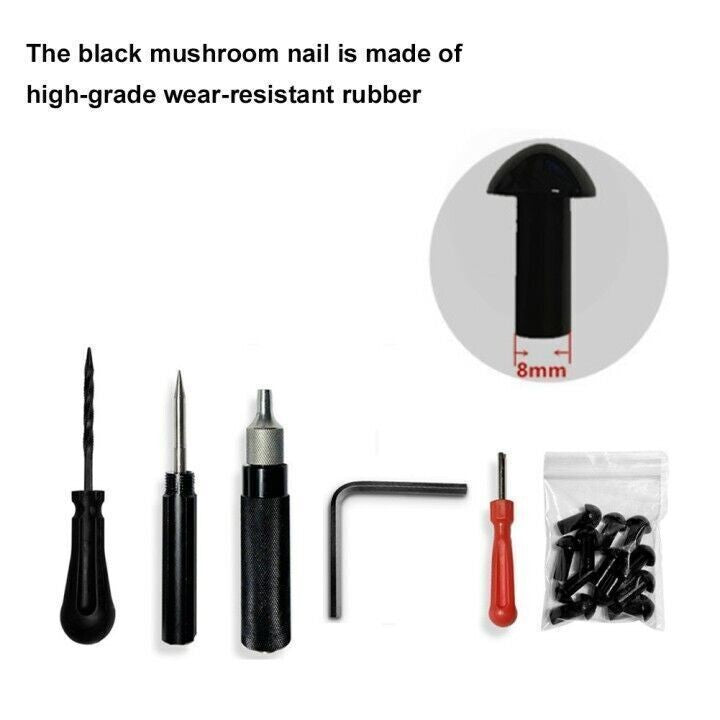 17* Outer Tire Puncture Repair Kit Mushroom Plug Tool Motorcycle Scooter Bike ☘