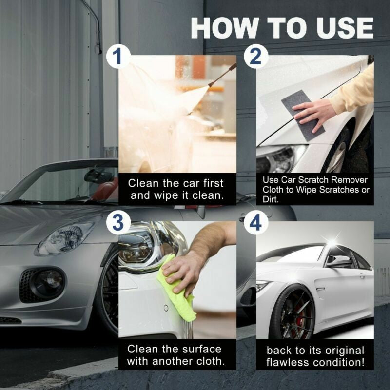 Car Scratch Remover Magic Cloth, Fixapro Reusable Nano Wipes for Swirl Mark