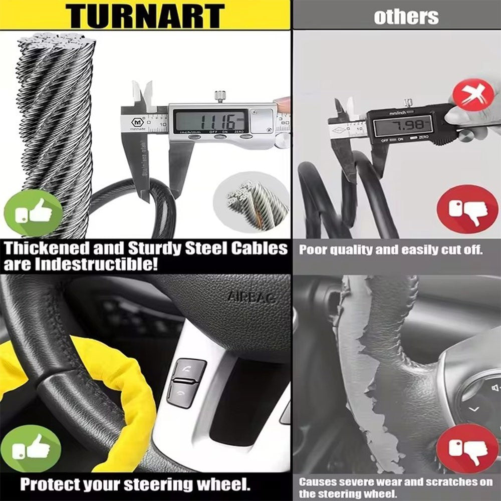 Seat Belt Lock Steering Wheel Lock Car Security Anti Theft Device Steel & 3Keys