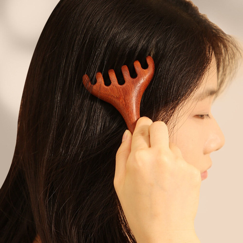 Sandalwood Acupressure Face Body Massage Comb - Scalp Relaxation Therapy Tool