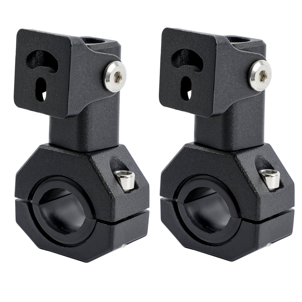 2X Motorcycle CNC Mount Brackets Holder Clamp Fog Spot Light Headlight 18mm-32mm